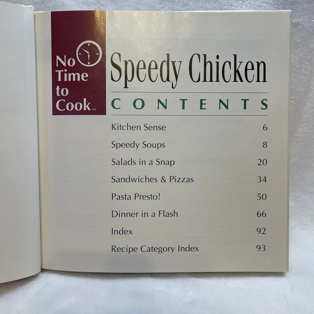 No Time to Cook Speedy Chicken‎ Cookbook 1996 Hardcover Publications Intl